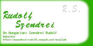 rudolf szendrei business card